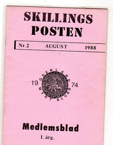 Skillingsposten nr 2 august 1988 Grenland myntklubb