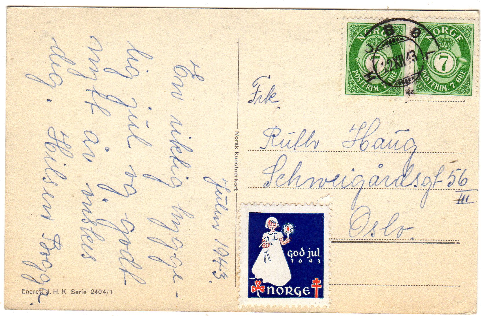 J.H.K. Serie 2404/1 St. 22.12. 1943 Hobøl  