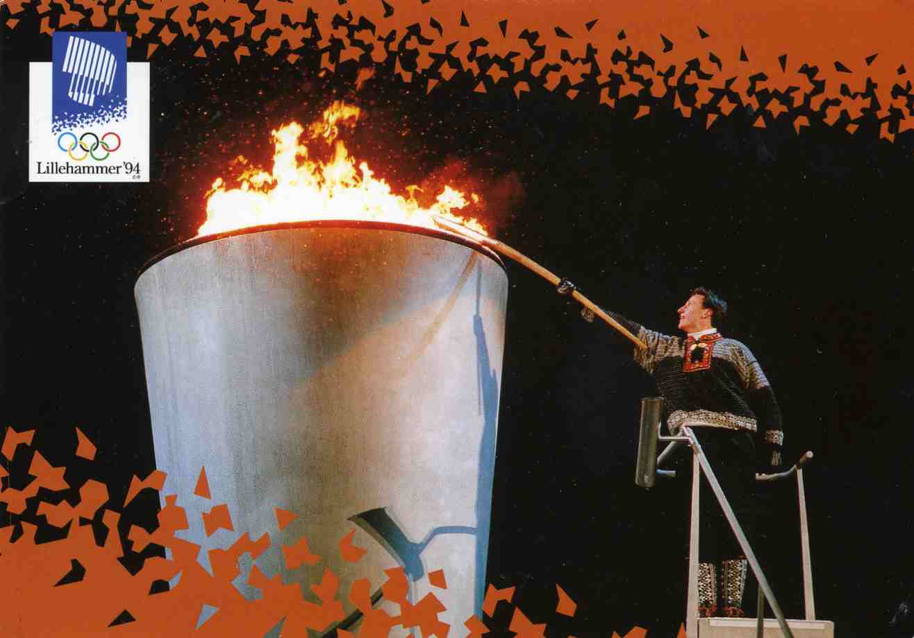 HKH kronprins Haakon tenner ilden Lillehammer 1994 Normann storformat