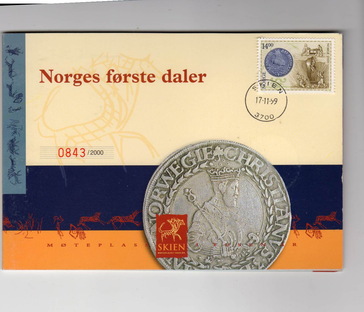 Gimsøydaleren kopi Norges første daler 0659 av 2000 kv0 st Skien 1999