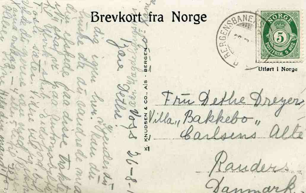 Vossevangen K Knudsen  no24 st bergensbanen 1915