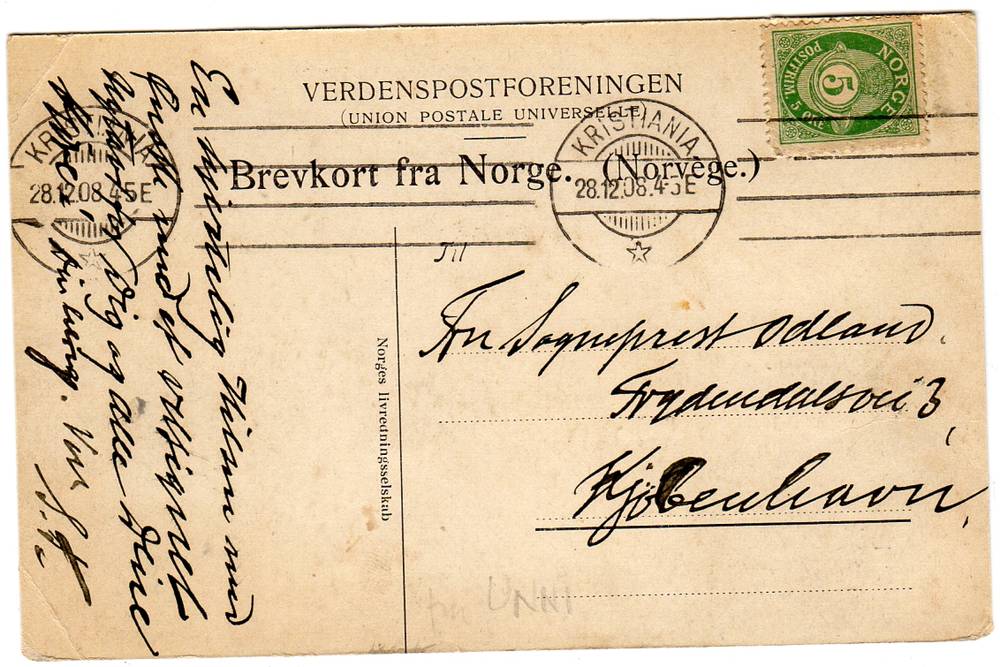 Nild Hansteen st kristiania 1908 Norsk livredningsselskab