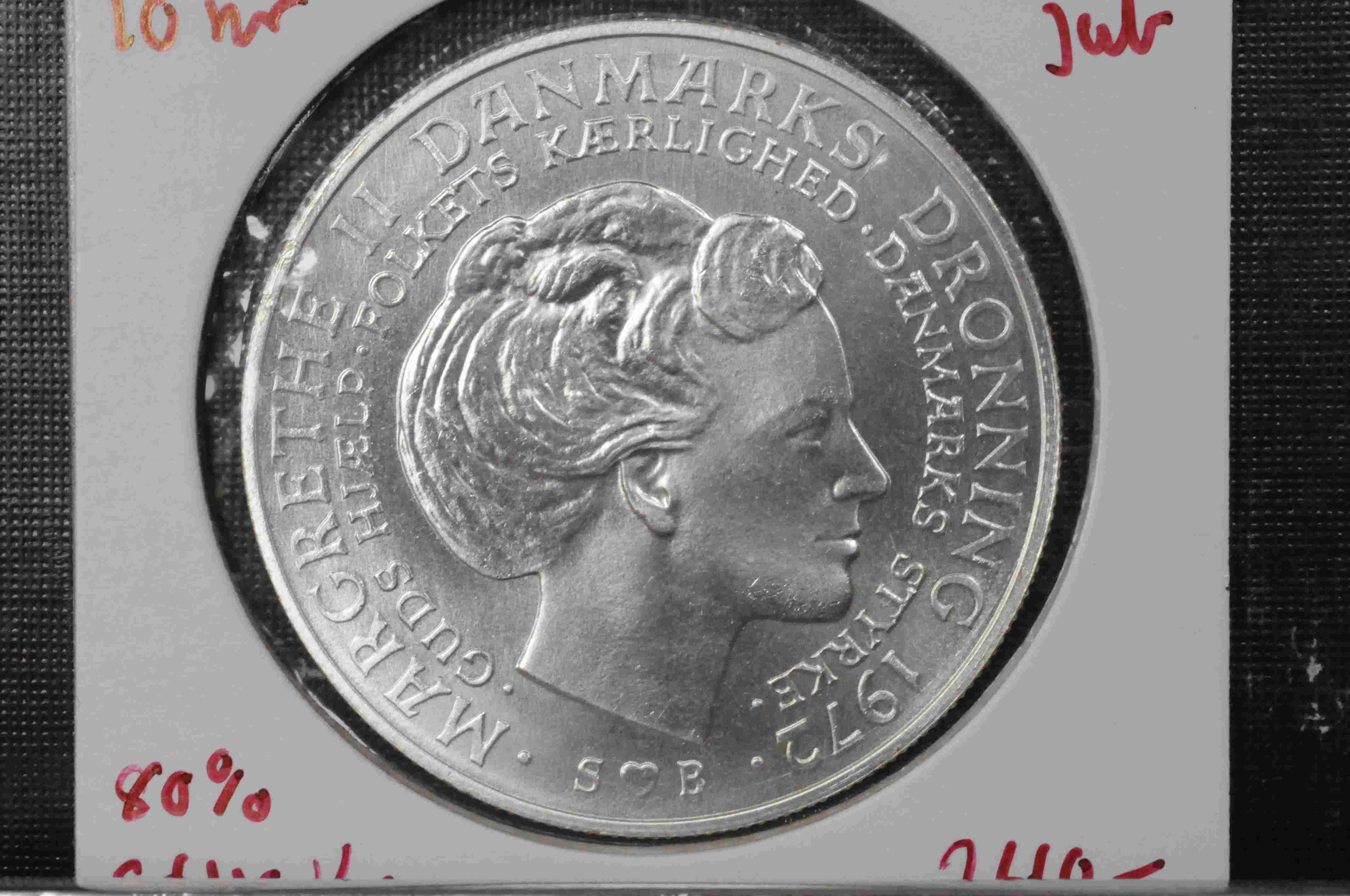 Dan 10 kr 1972 jub 80%sølv kv0