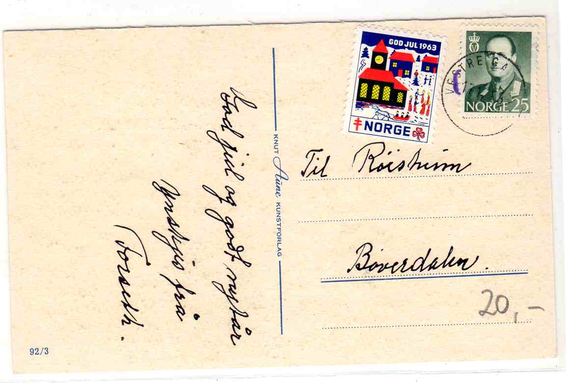 Au; nr 92/3 julemerke sanitet