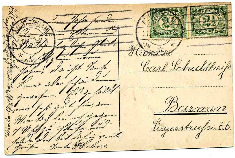 Amsterdam Rijks-Postkontor  Vigevano no 17  st Amsterdam 1910