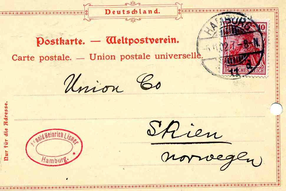 Postkarte st Hamburg 1902
