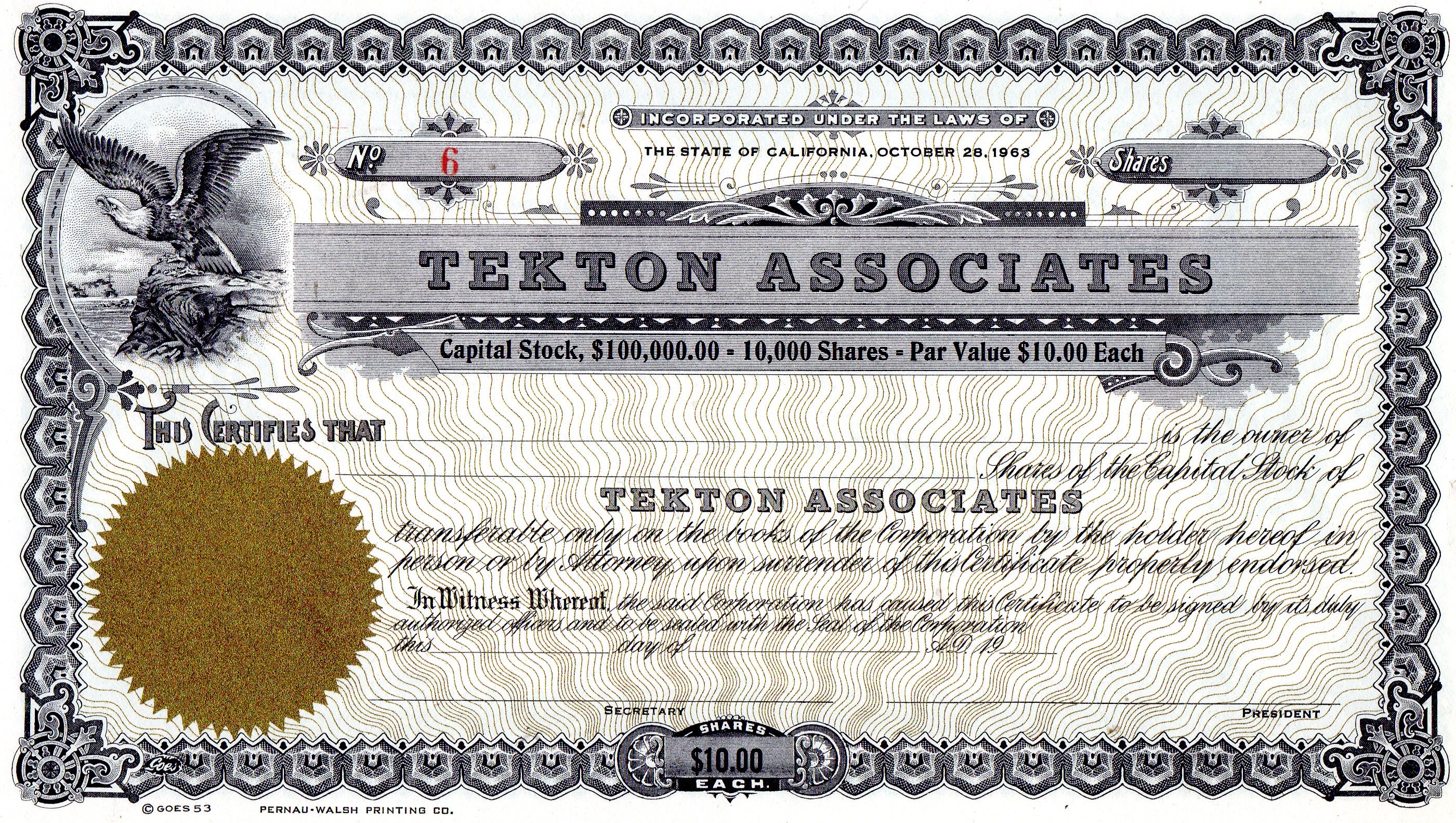 Tekton associates no 6 California 1963