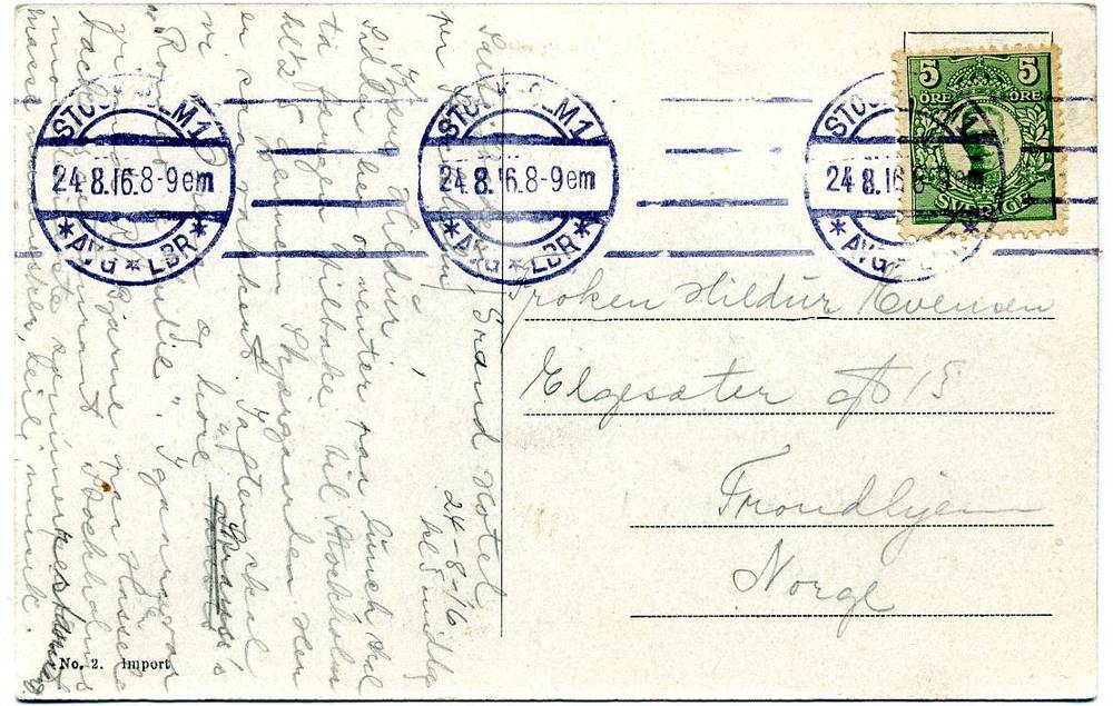 Saltsjøbaden Grand hotel st Stockholm 1916 no2 import