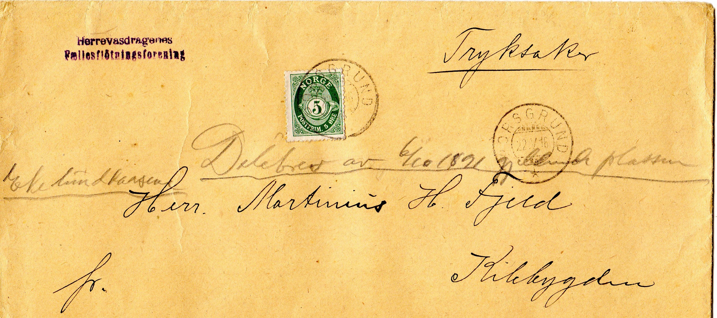 Herrevassdragenes Fællesfløtningsforening st 22 7 1916 nr 10