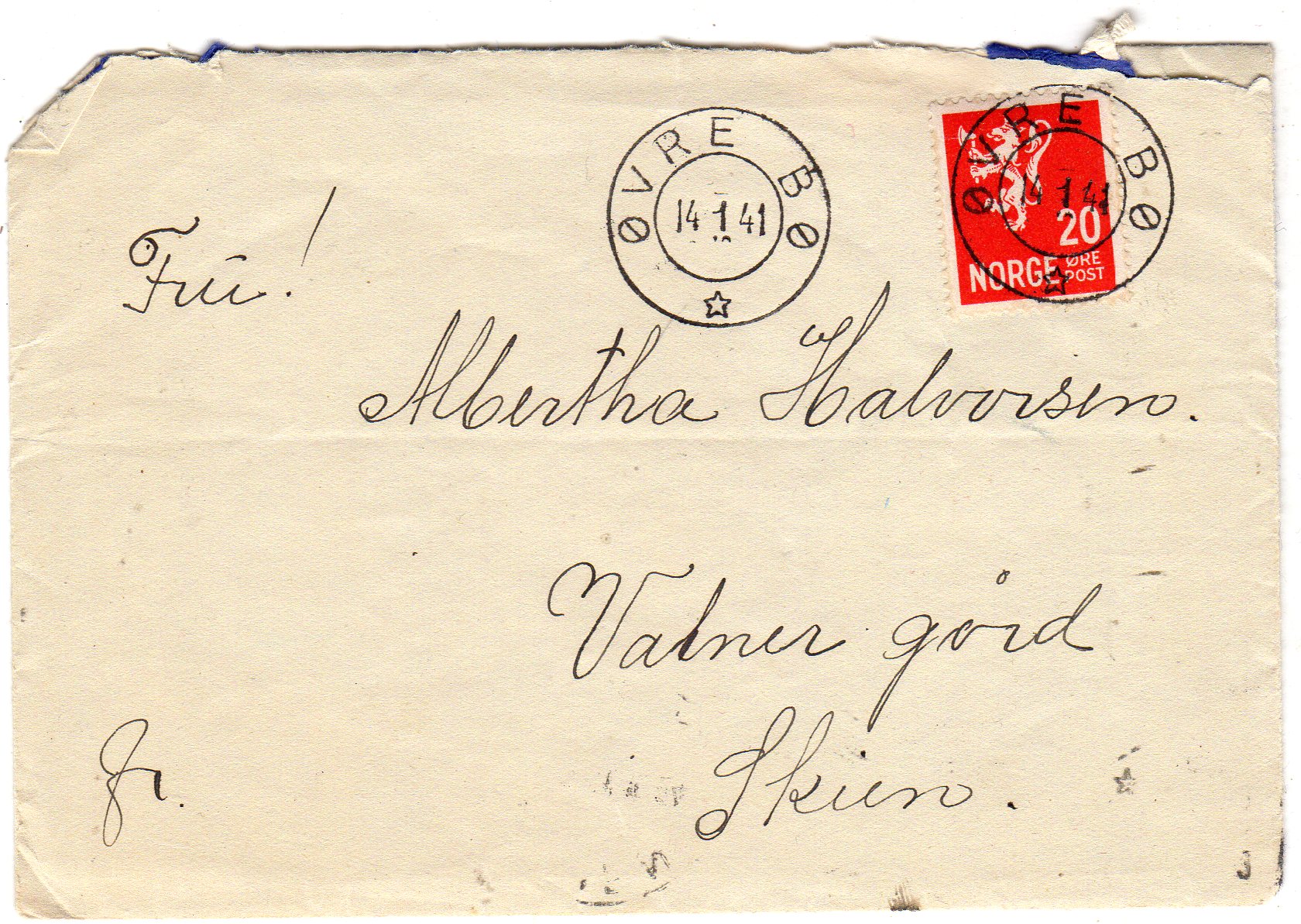 st Øvre Bø grad 3 14/1/41