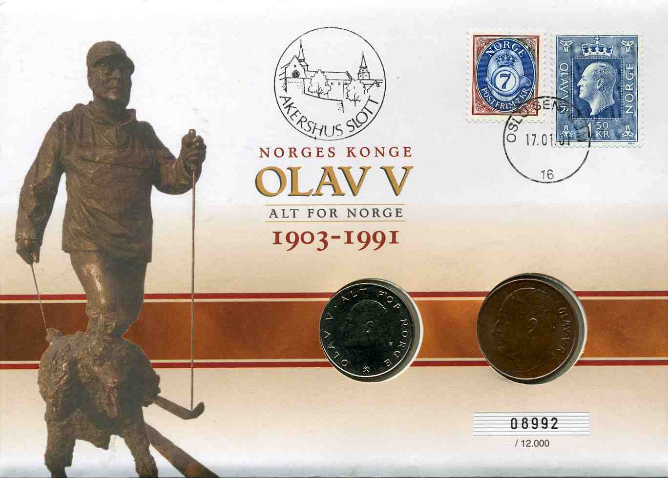Myntbrev Olav V 1903-1991