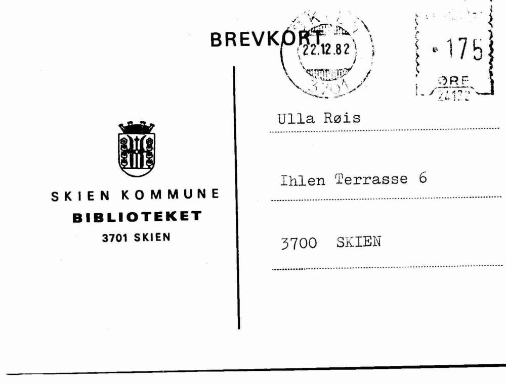 Brevkort Skien kommune 1982