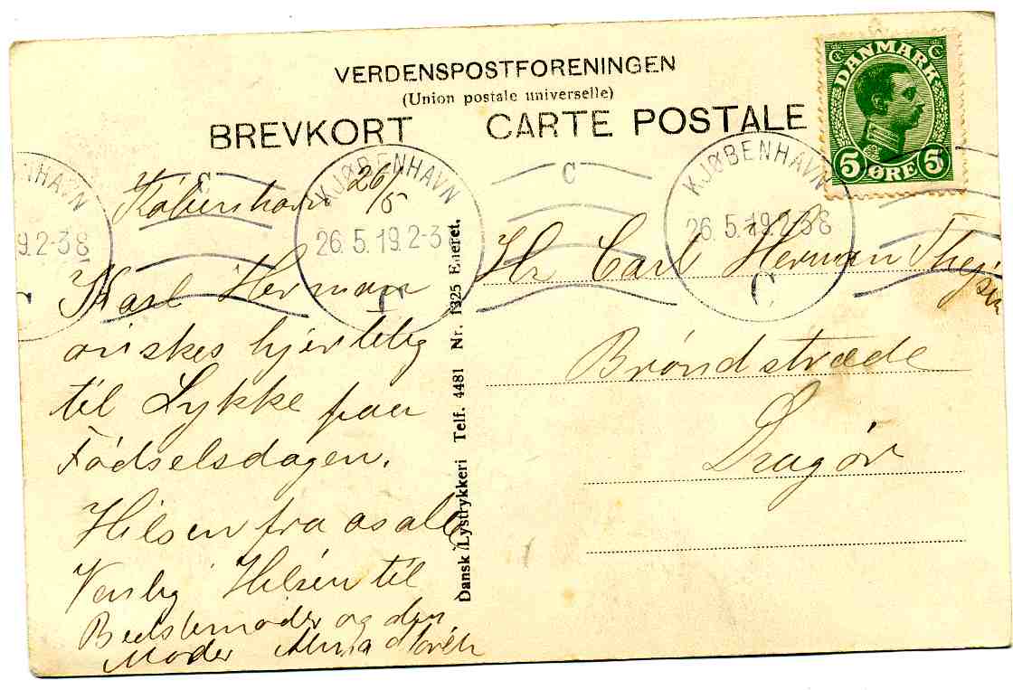 Overgaden  OV Christianshavn 1315 st Kbh 1919