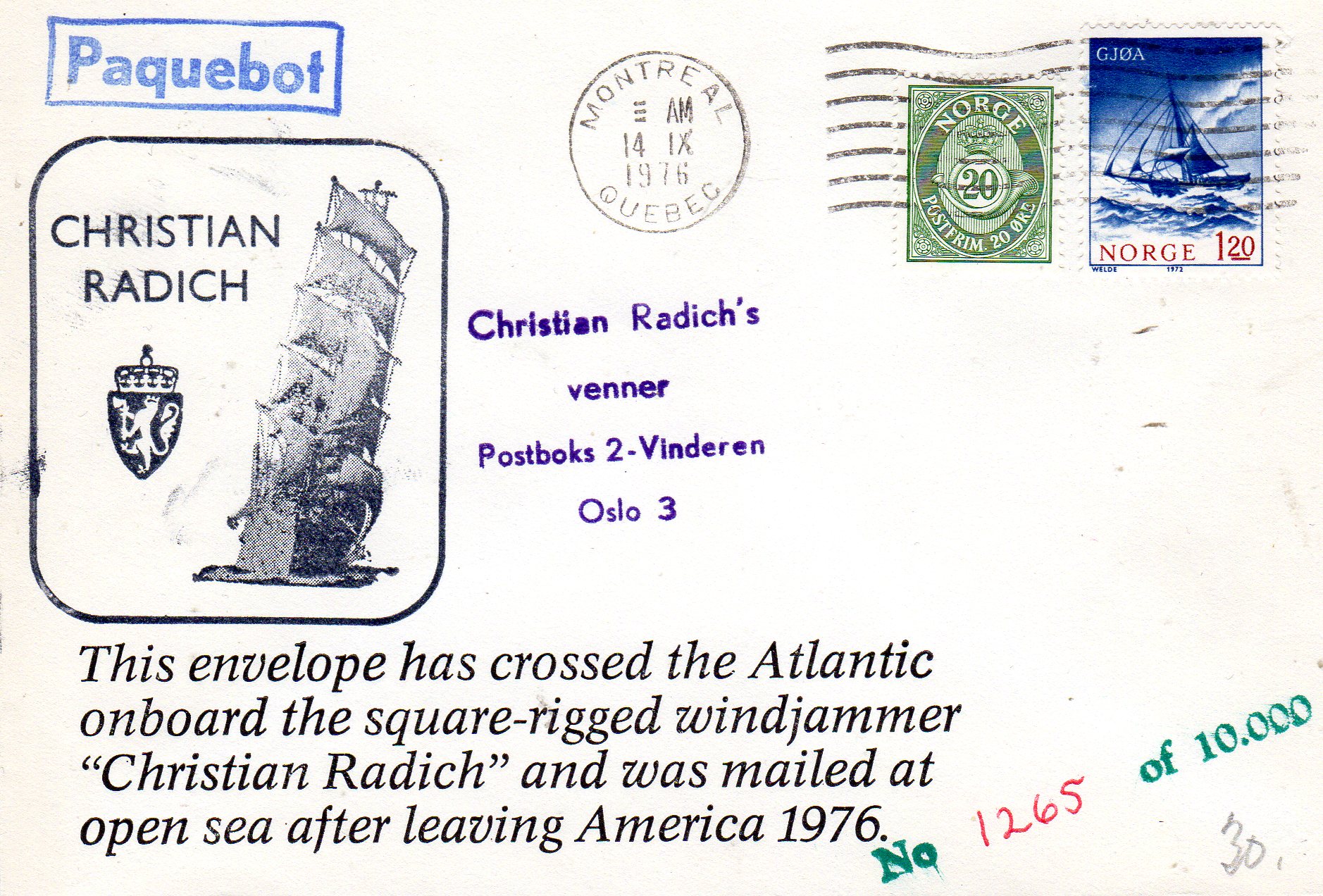 Christian Radich st Montreål Quebec