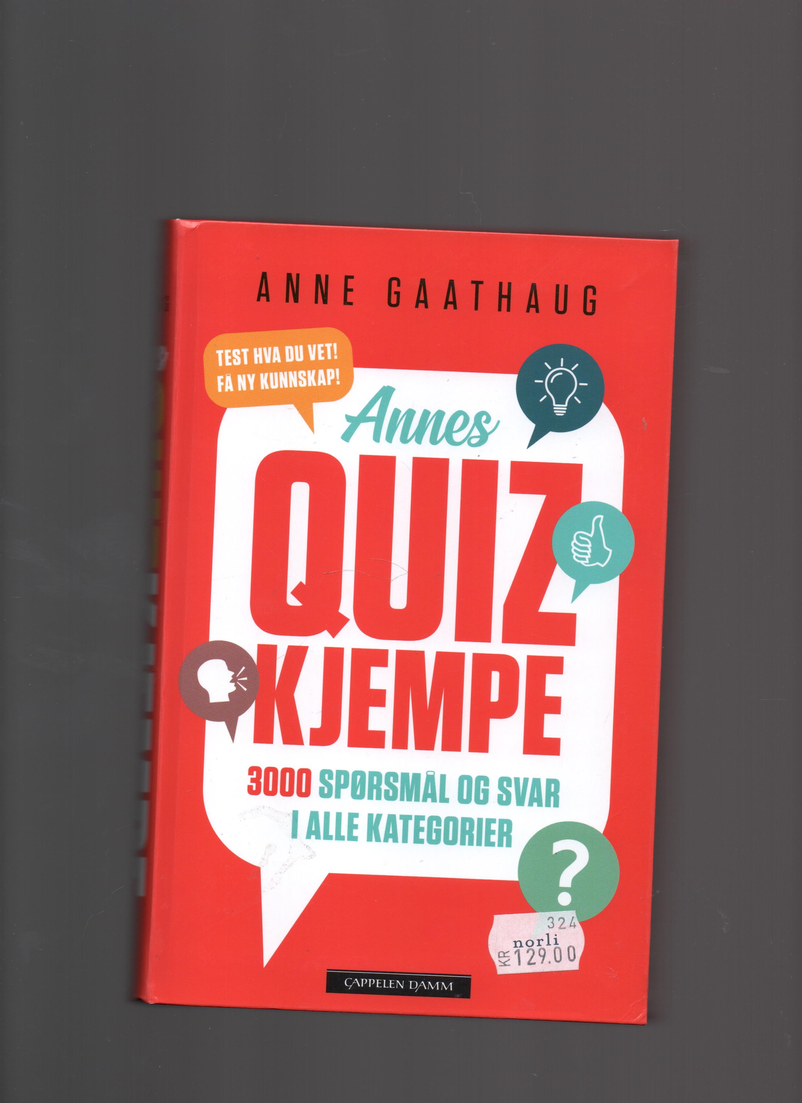Annes quizkjempe, Anne Gaathaug, Cappelen Damm 2020 P Pen 