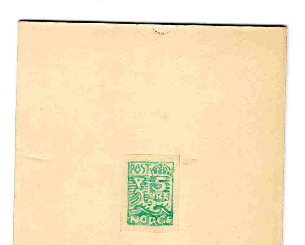 Utkast til ny frimerkeutg 1914 5 øre grønn Første utkast Domenico Erdman 1912 Artikkel tidens tegn medfølger