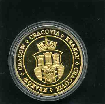 Medalje med rådhus gullebelagt Brilliant Polen