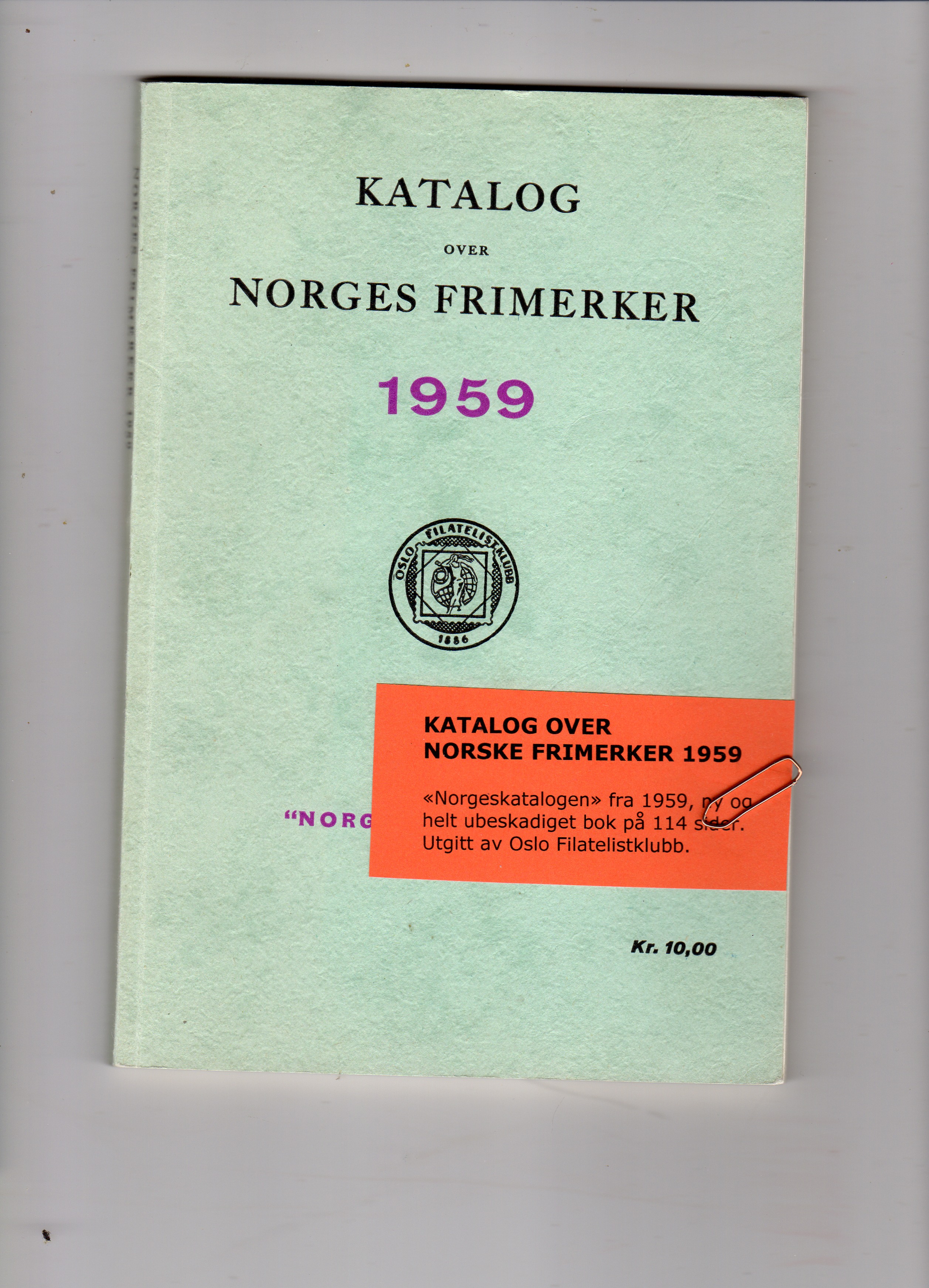 Katalog over norske frimerker 1959 Helt ny Oslo filatelistklubb