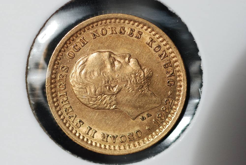5 kr 1882 gull svensk kv01god