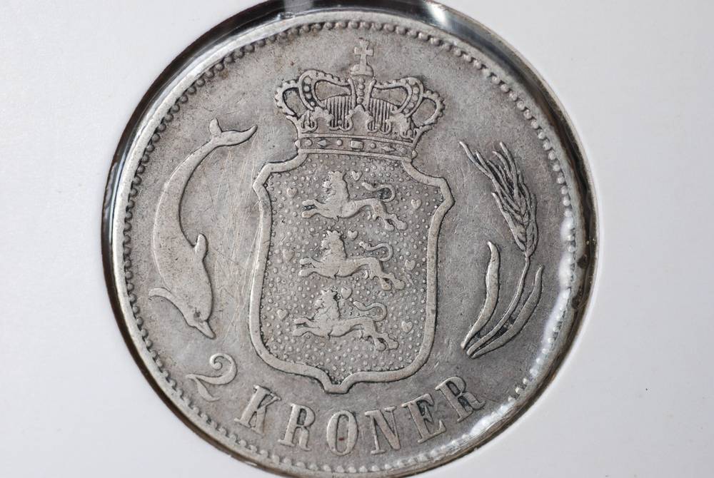 2 kr 1876 Danmark kv1(-)