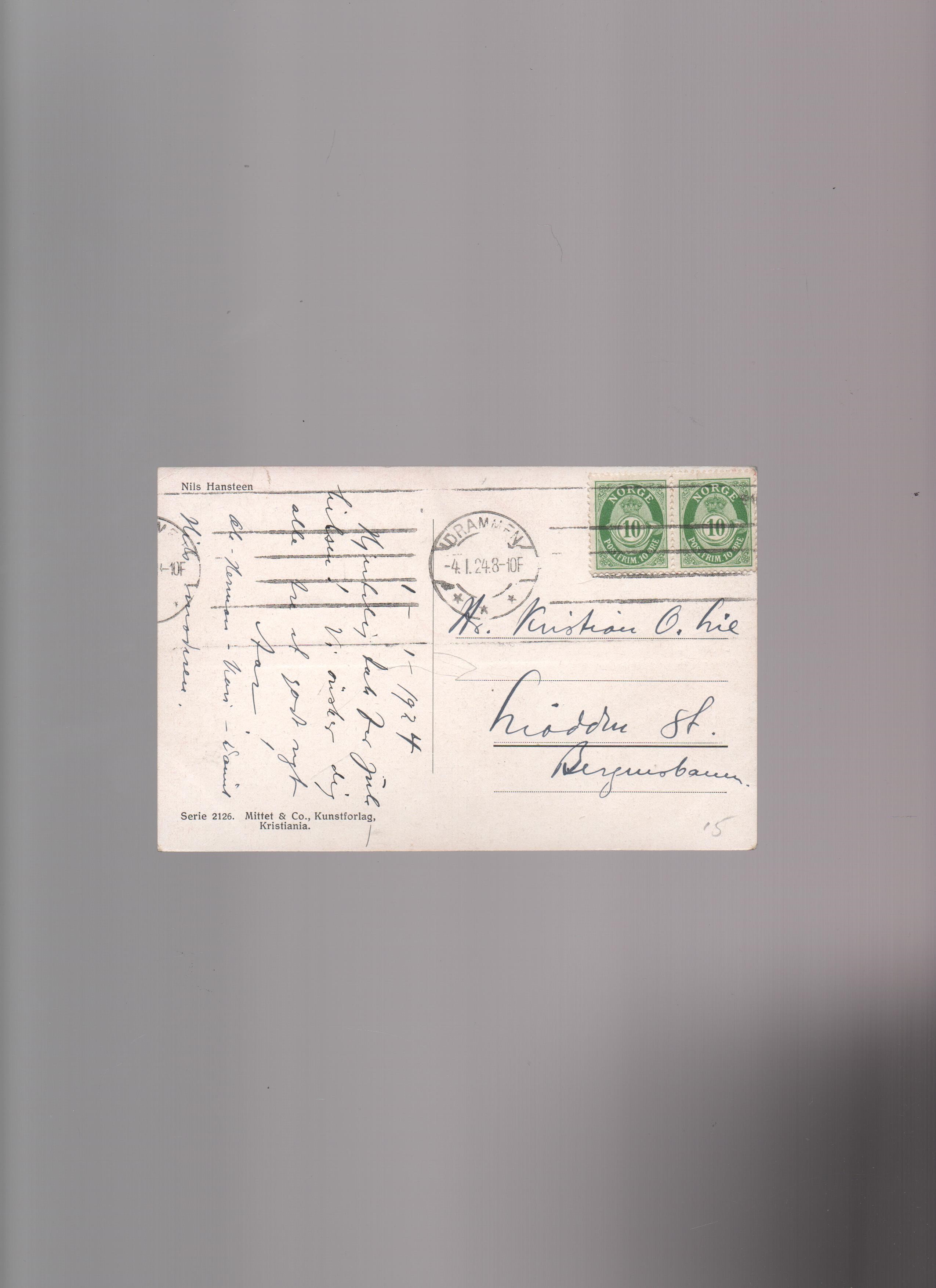 Mittet Serie 2126 St. 4.1. 1924 Drammen        