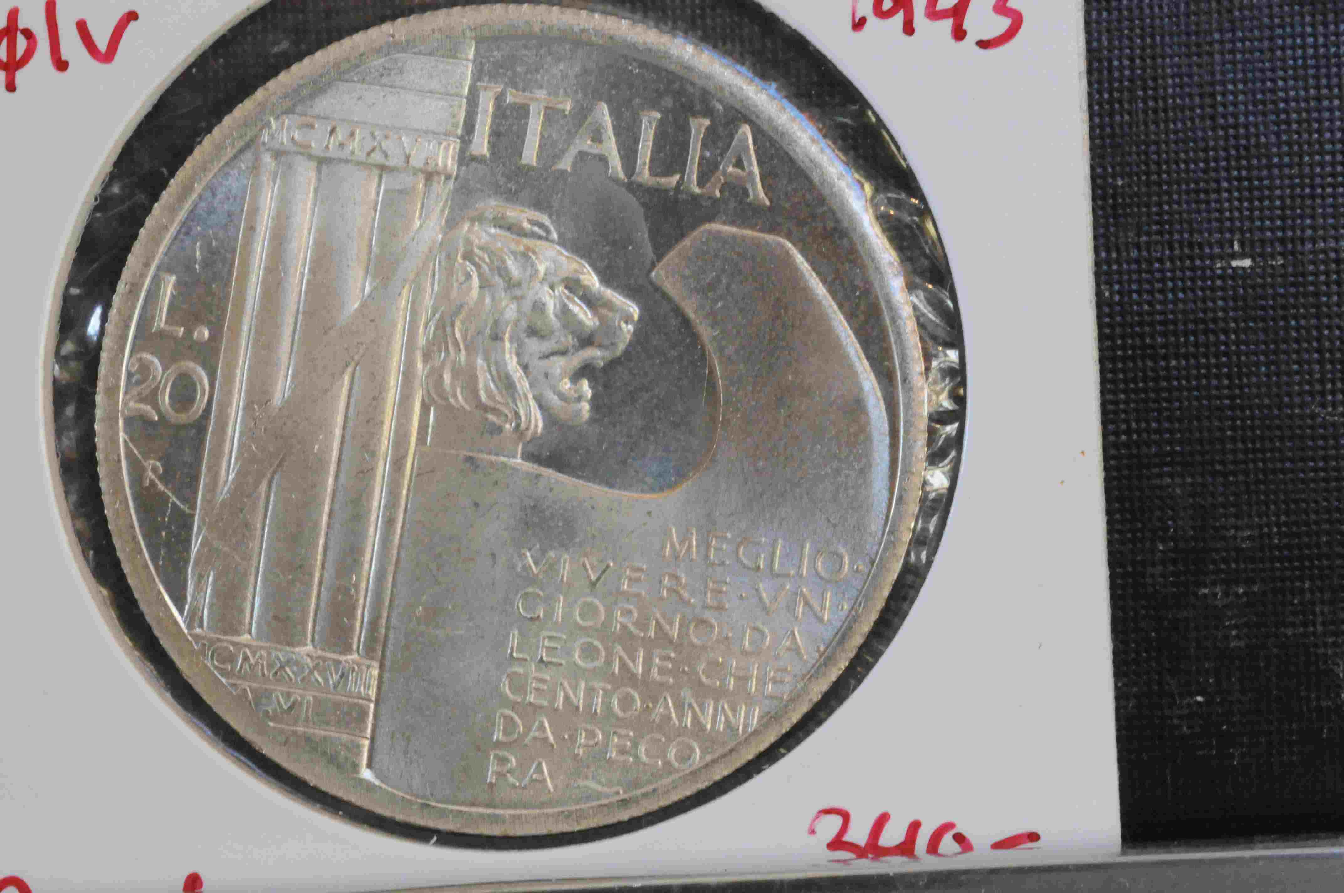 italia sølv 20L 1943 proof
