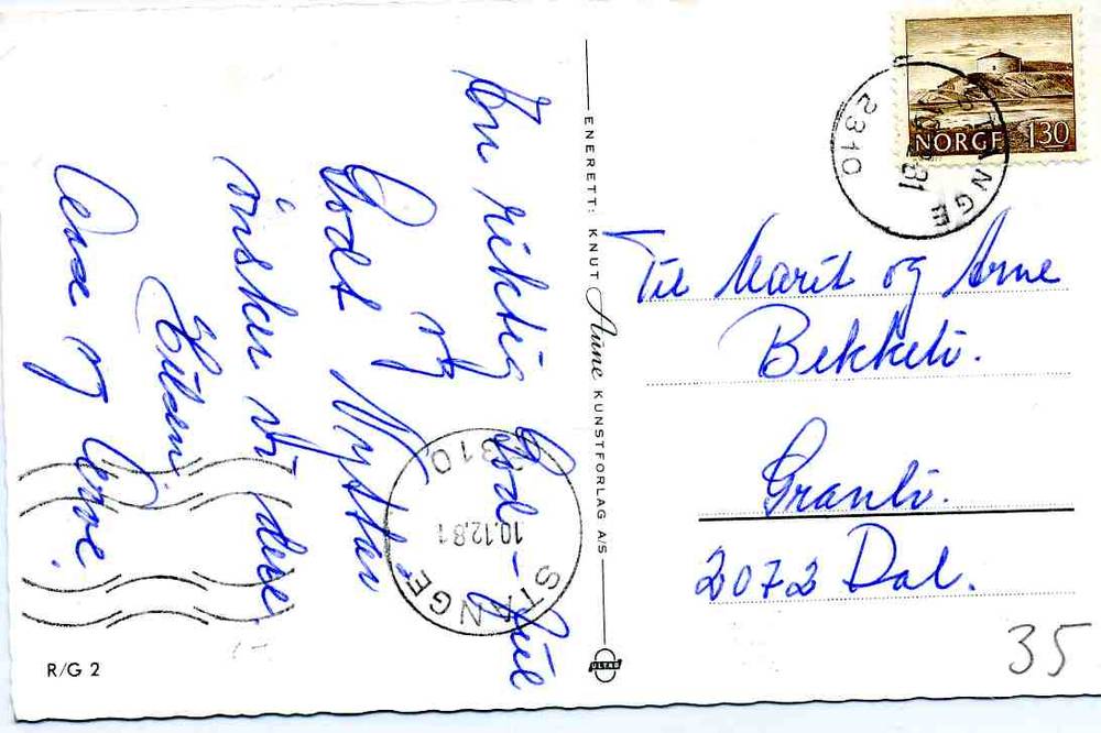 G Bratlie Aune;R/G2 st Stange 1981