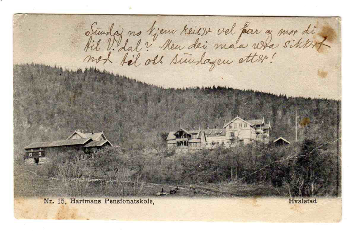 Hartmans pensionatsskole Hvalstad Kjelland nr 15 ca 1910