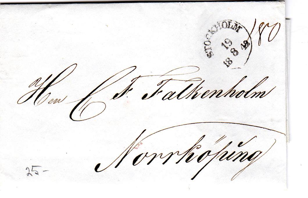 st Stockholm 19/8/1848 til Norrkøping