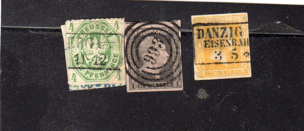 Preussen 1857-61 Nr 6/8 og 15 AFA 2015 D.kr 810/Nkr 1240