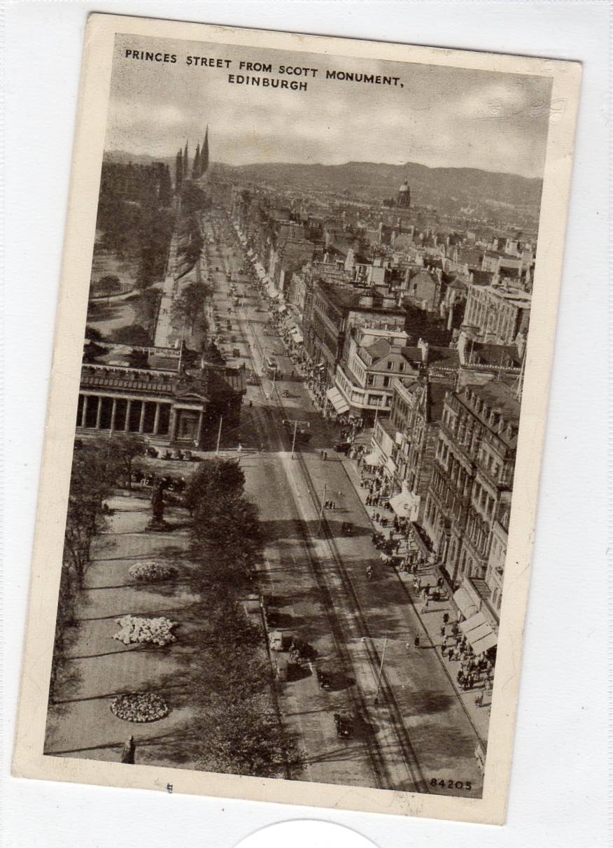 Princes street from Scott monument 84205 st Leith 1954