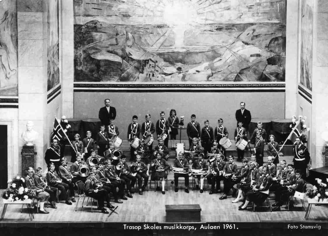 Trasop skoles musikkorps Aulaen 1961 Stamsvig