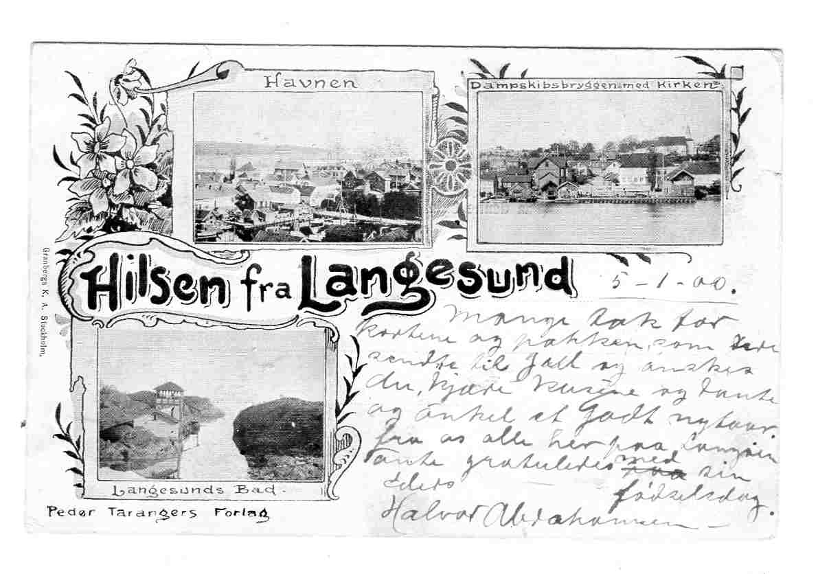 Hilsen fra Langesund  Taranger ca 1900