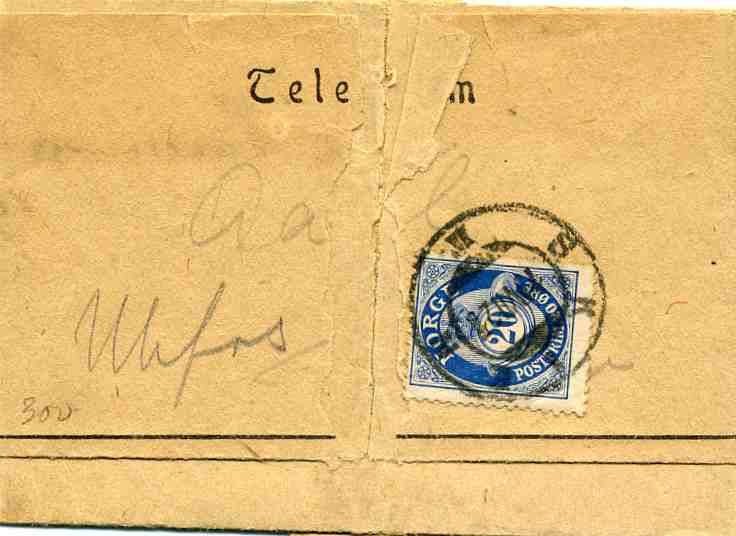 telegram Aall Ulefoss st Skien 1928
