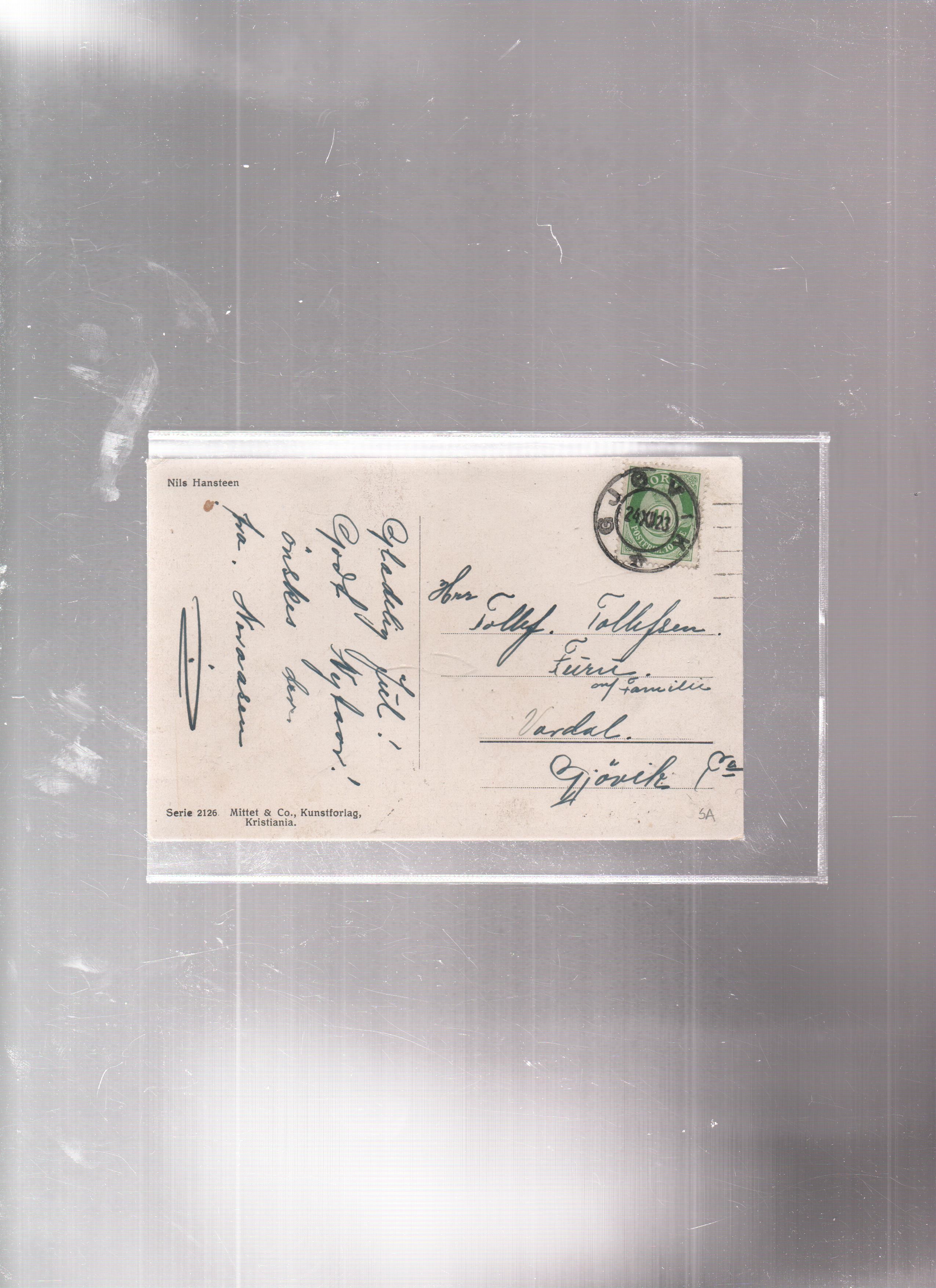 Mittet: Serie 2126 St. Gjøvik 24.12. 1923  