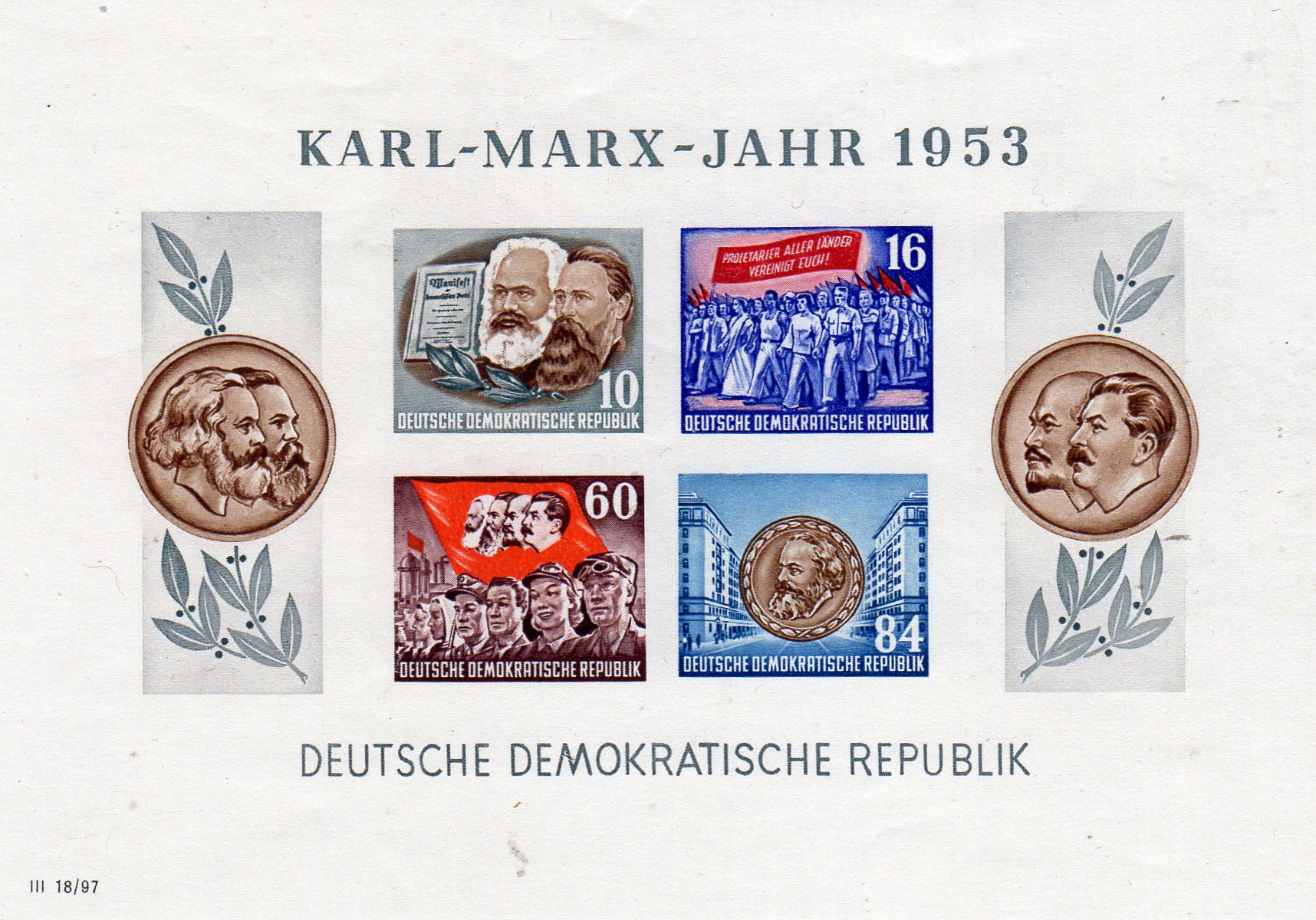 Miniark Karl Marx Jahr 1953 **