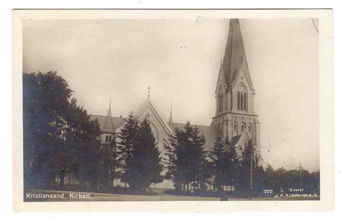 Kirken kristiansand  Kuhenholdt nr 722 st kristiansand 1920 julemerke