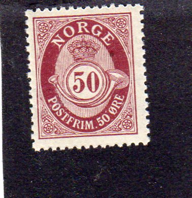 50ø posthorn ** sentrert litt venstre  Hk 108 kat kr 1300