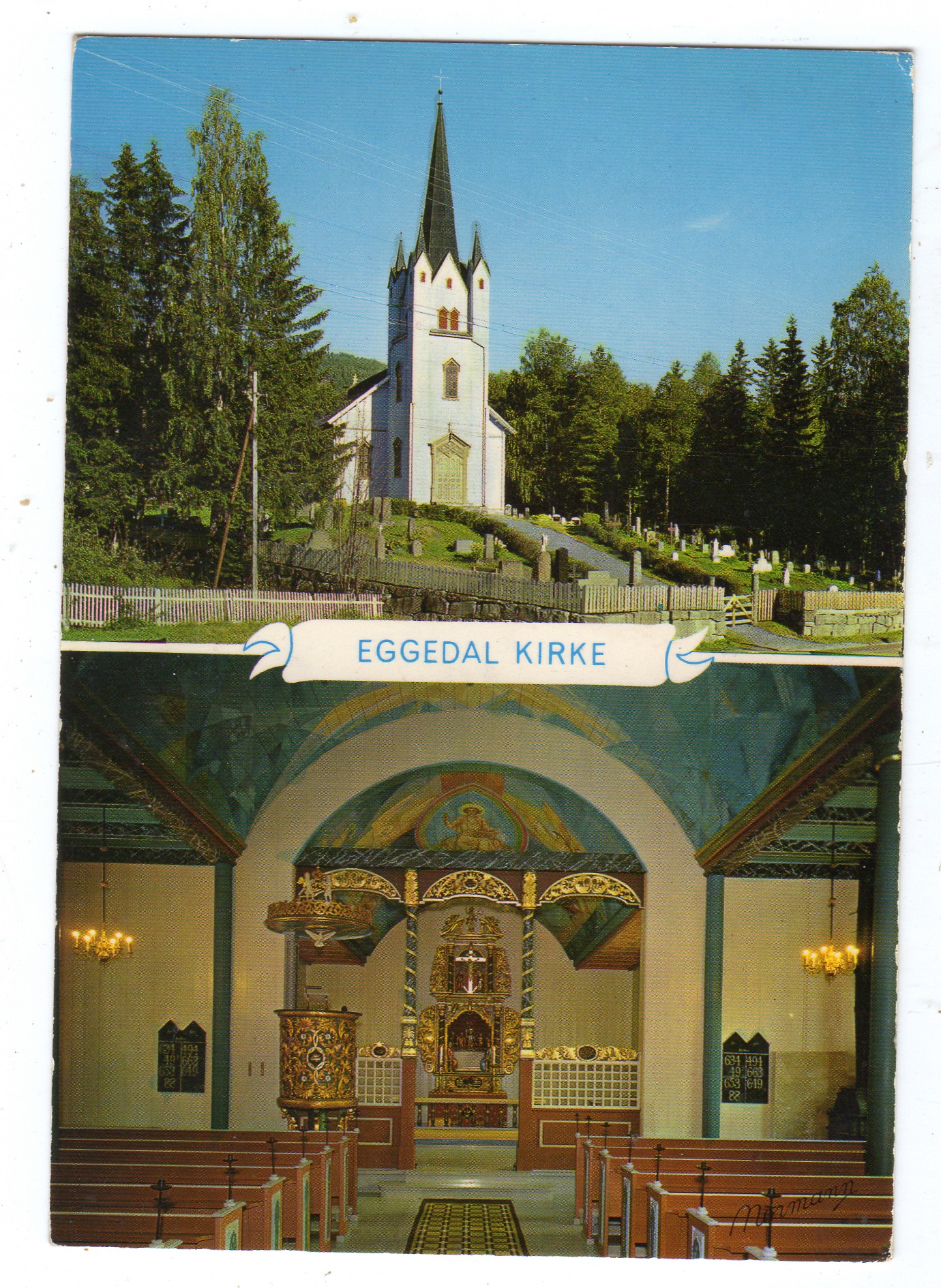 Eggedal kirke fra 1878 No; E 11 5 st Eggedal 1975