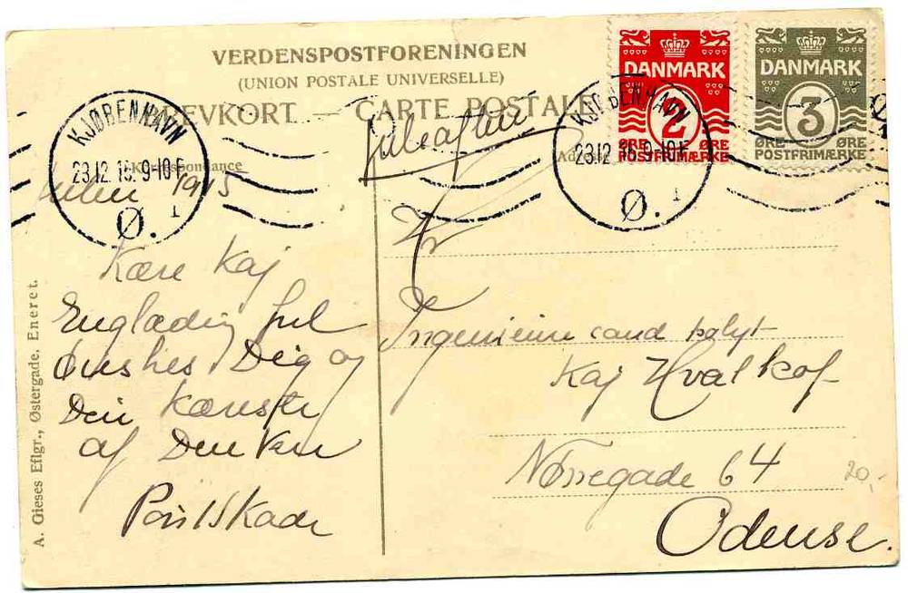 Marinesoldat Danmark 1914  st Kbh 1915  Giese