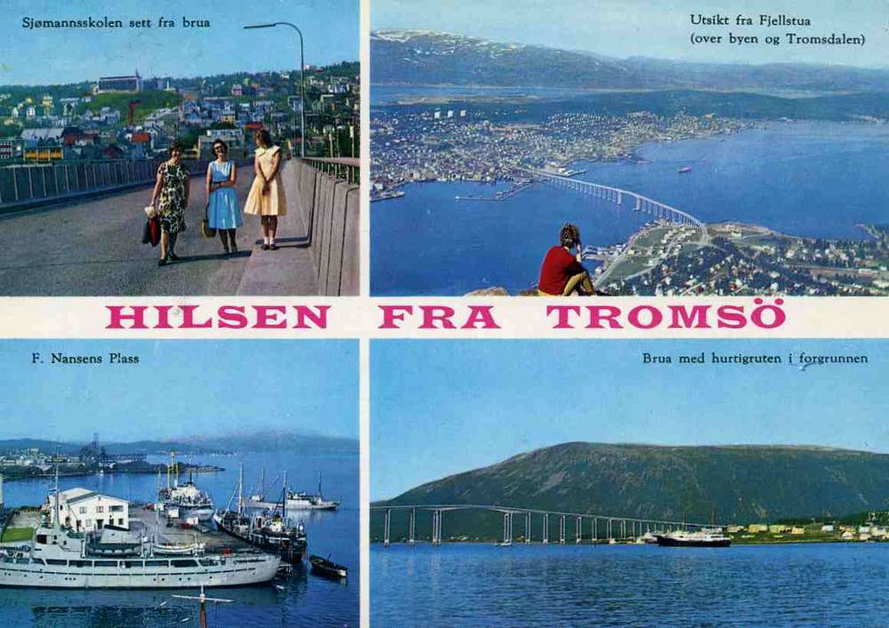 Hilsen fra Tromsø st Øverbygd 1967 Hønefoss kunstforl: nr 505
