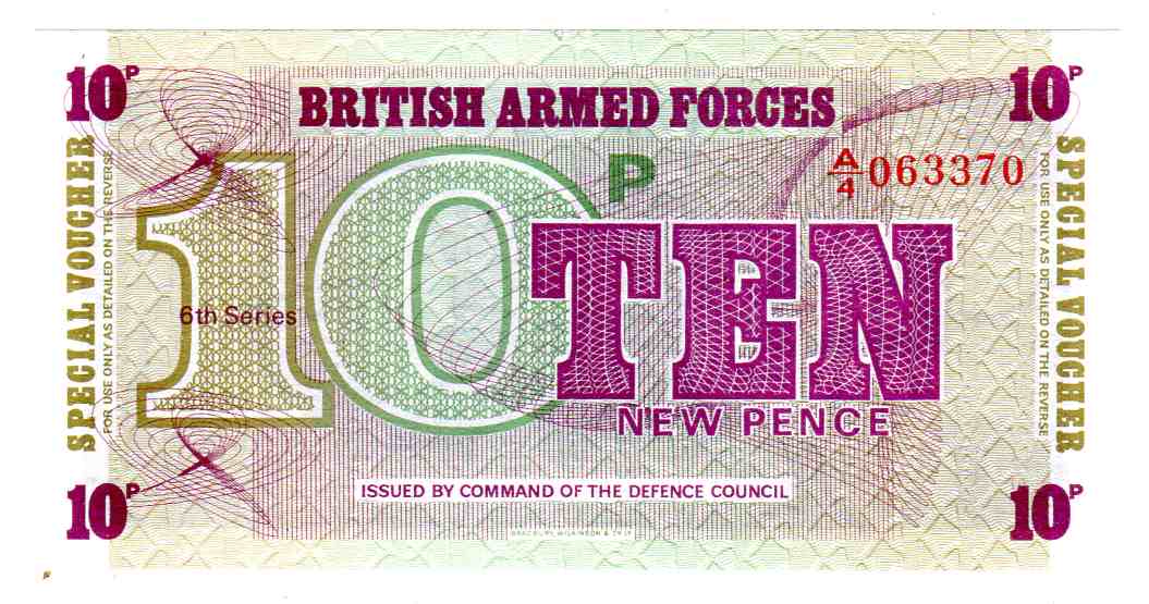 British armed forces kv0 10 pence 6 serie