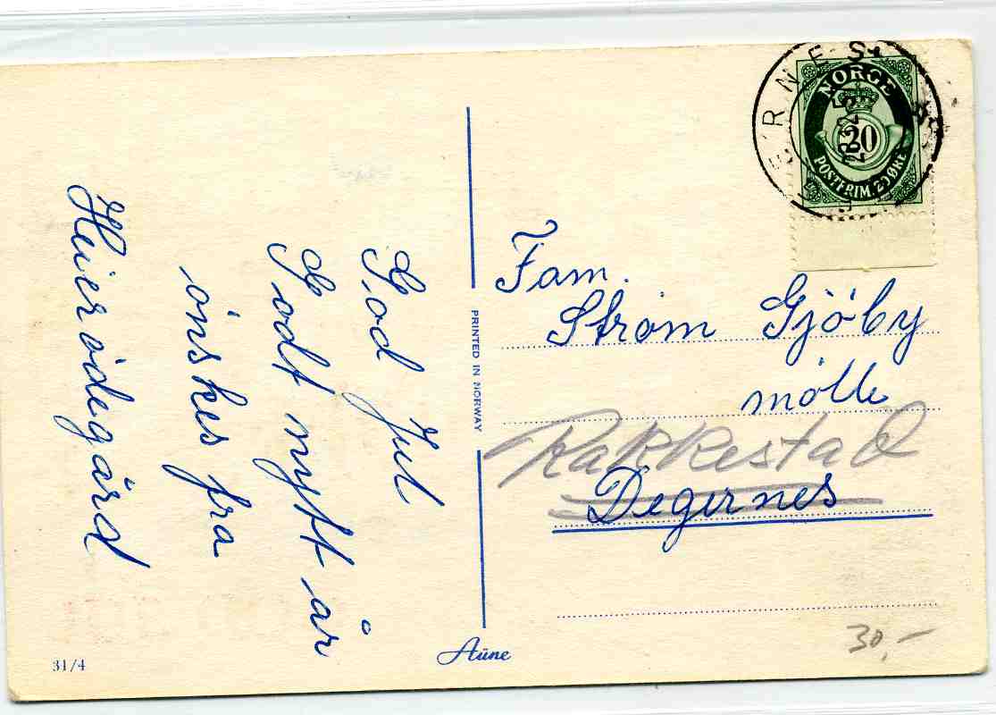 Gunnar Bratlie Glommen gamle kirke st Fagernes 1957 A; 31/4