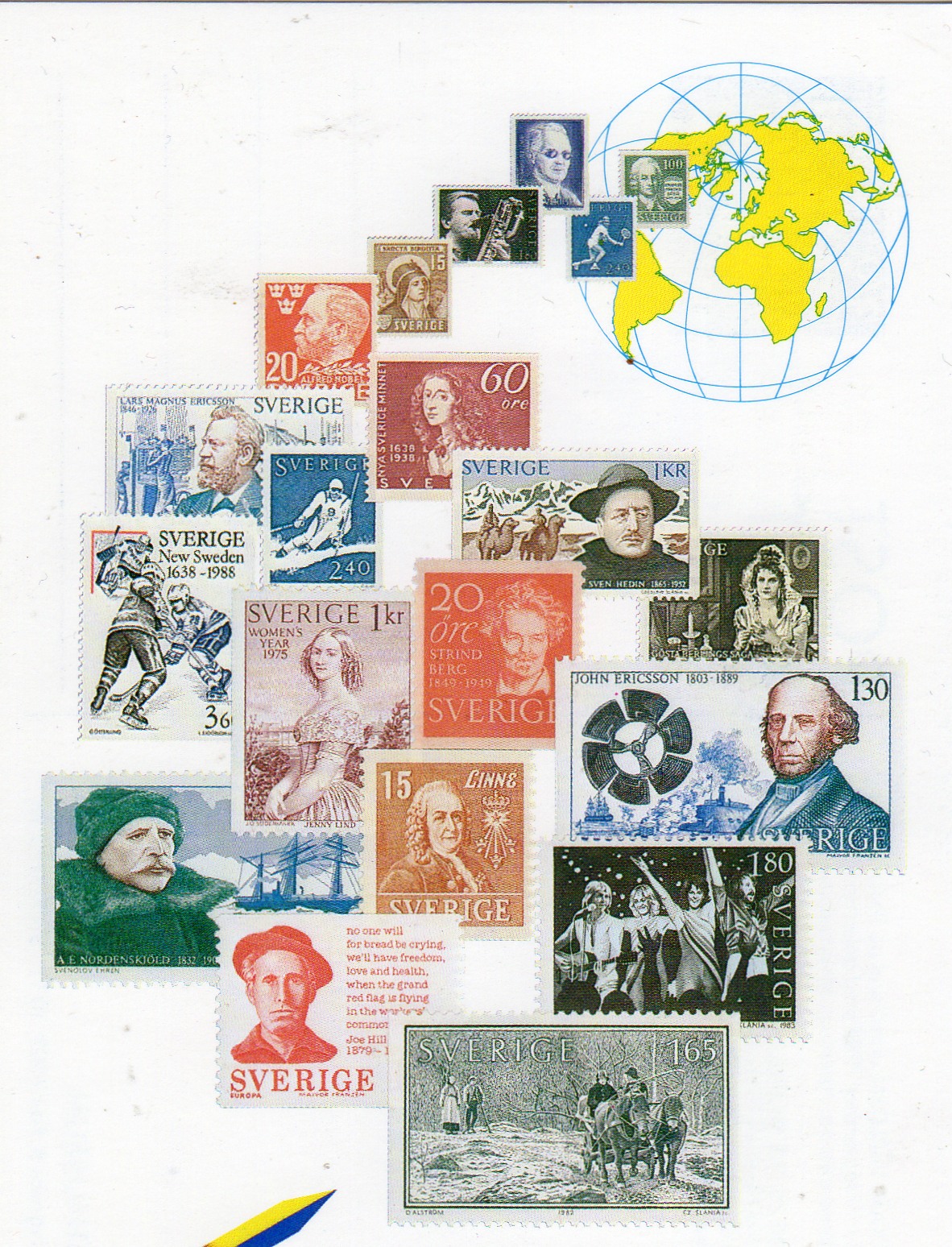 Svenskar i världen Postmuseum 1988 brevkort
