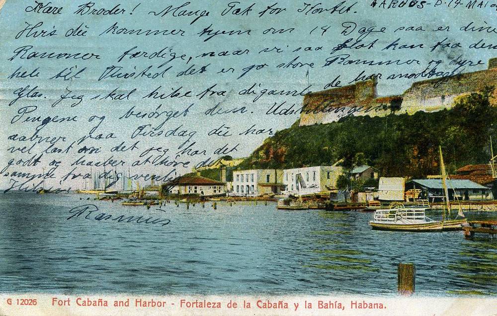 Fort carbana and harbour  G 12026 st Aarhus 1909  Rotograph