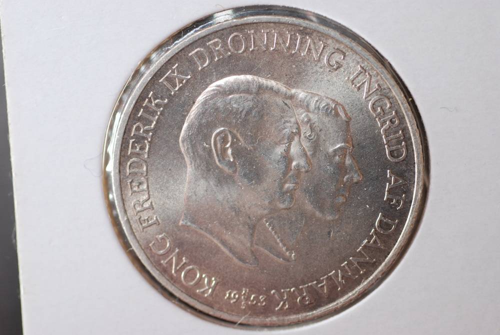1953 jub 2 kr sølv Fra Grønland