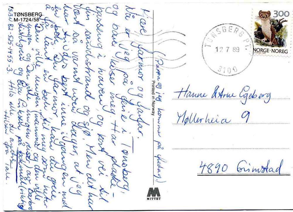 Tønsberg  Mi_1724/58 st Tønsberg 89