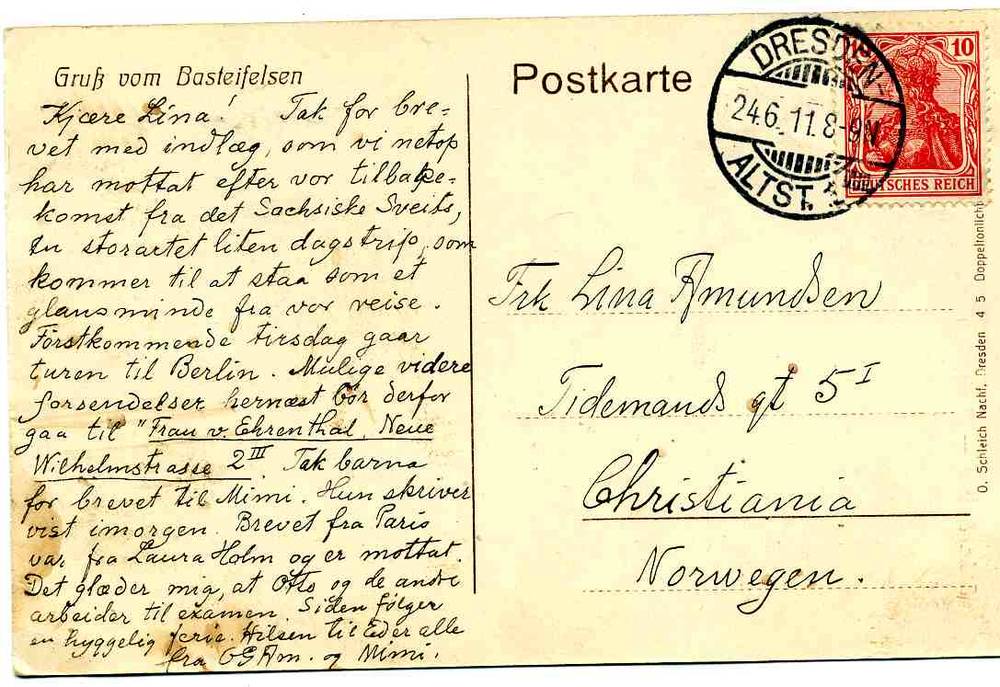 Sveits Basteifelsen  st Dresden 1911