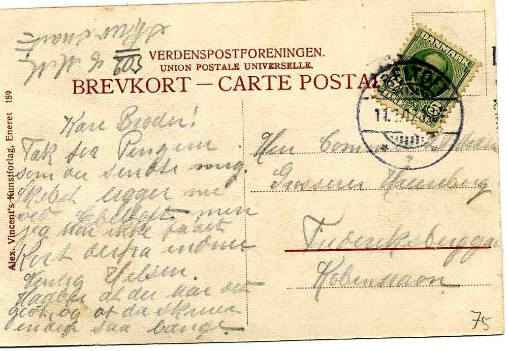 Panserskibet Ivar Hvitfeldt  Vincent nr 189 st Ebeltoft 1907