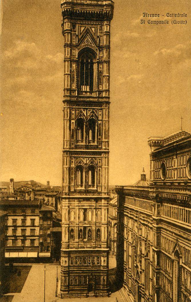 Firenze Cattedrale di Campanile Giotto  Mugnaini 8378